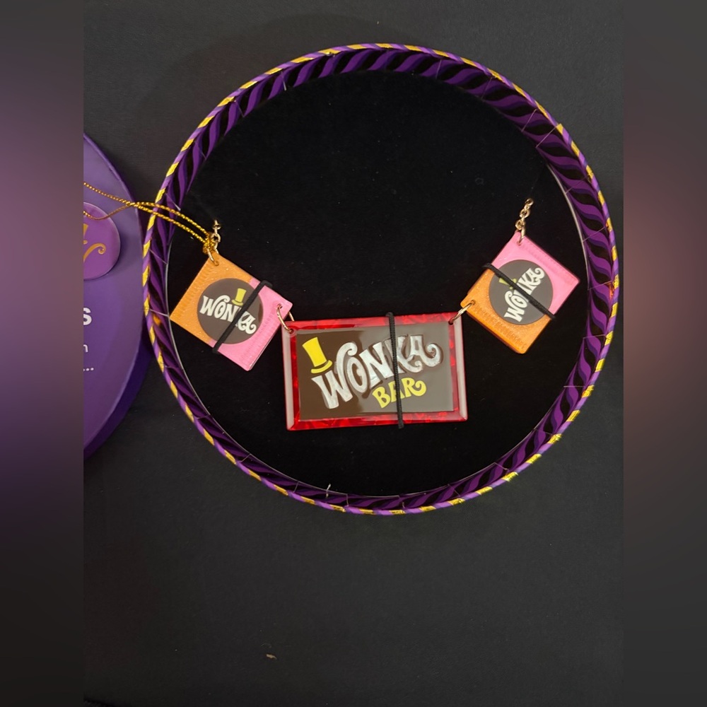 Wonka Bar Necklace - Pink, Orange, Red